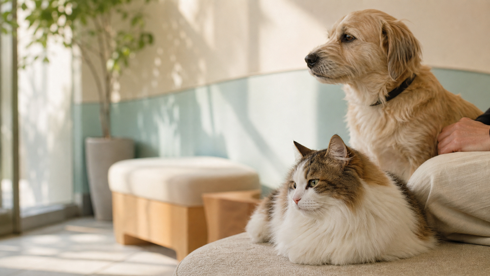 犬や猫と穏やかに過ごす日常のイメージ