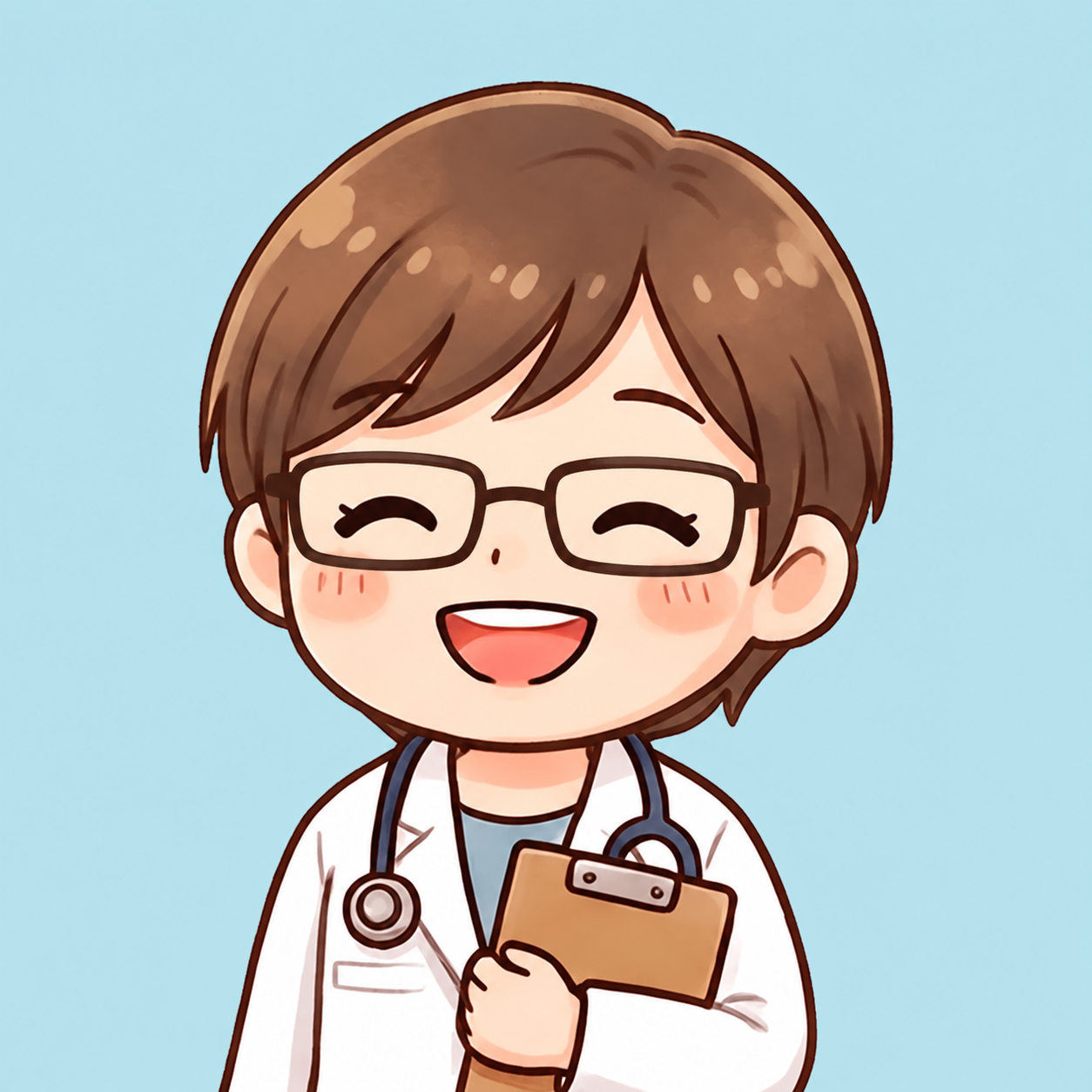 眼鏡をかけた山田獣医師のイメージイラスト